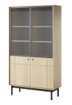 Witryna JINSEI dąb linea 104 cm z ryflowanym szkłem