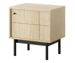 Stolik nocny JINSEI dąb linea 54 cm z czarnym stelażem