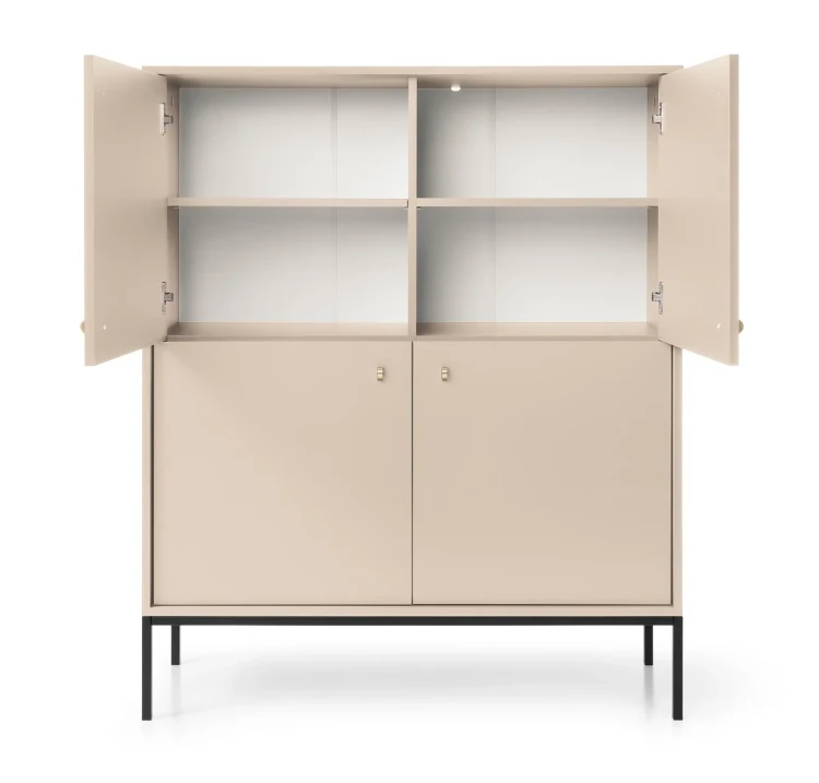 komoda-movo-bezowa-stelaz-czarny-104-cm-front-otwarta-2.webp
