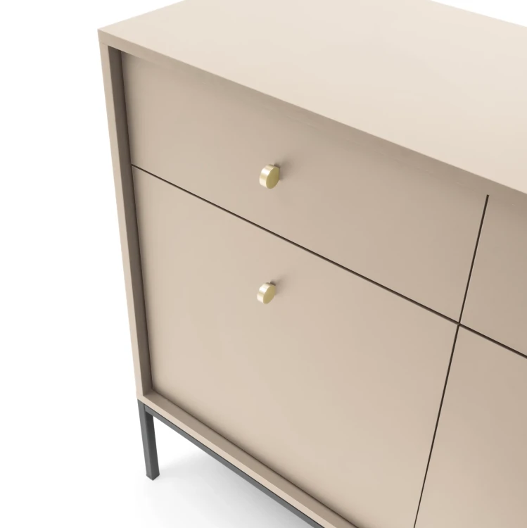 komoda-movo-bezowa-stelaz-czarny-104-cm-detal-front.webp