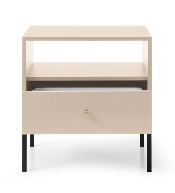 stolik-nocny-movo-bezowy-stelaz-czarny-54-cm-front-otwarty.webp