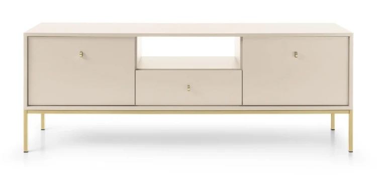 szafka-rtv-movo-bezowa-stelaz-zloty-154-cm-front.webp