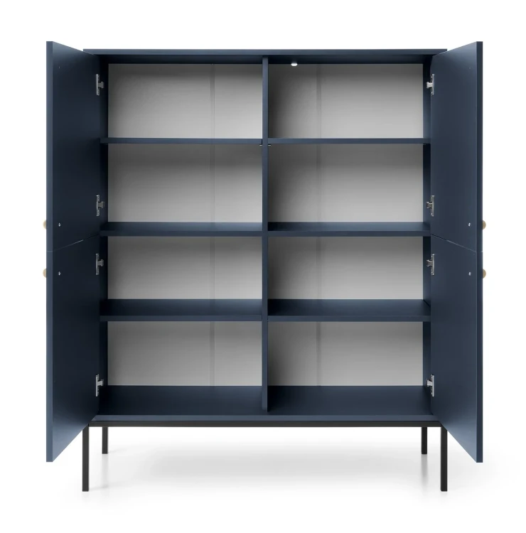 komoda-movo-granatowa-stelaz-czarny-104-cm-front-otwarta.webp
