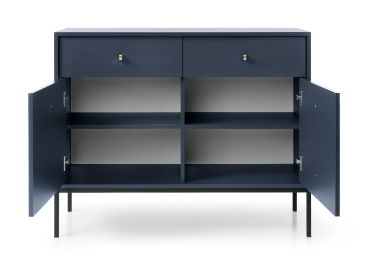 komoda-movo-granatowa-stelaz-czarny-104-cm-front-otwarta-2.webp