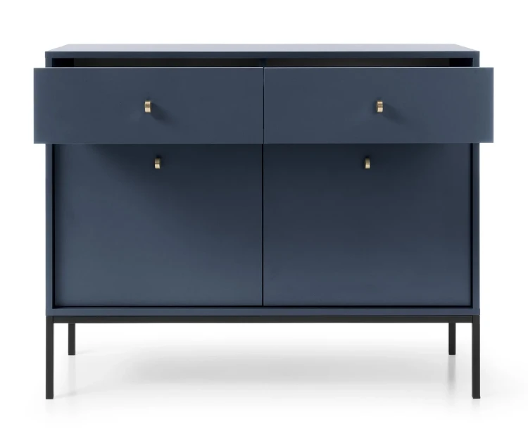 komoda-movo-granatowa-stelaz-czarny-104-cm-front-otwarta-4.webp
