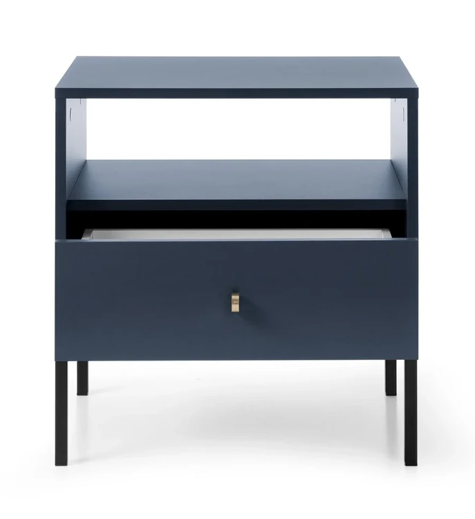 stolik-nocny-movo-granatowy-stelaz-czarny-54-cm-front-otwarta.webp