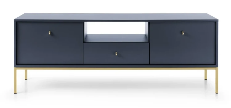 szafka-rtv-movo-granatowa-stelaz-zloty-154-cm-front.webp