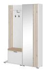 Garderoba Nuvia biała dąb artisan 132 cm z lustrem