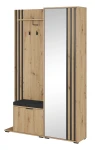 Garderoba Nuvia dąb artisan czarna 132 cm z lustrem