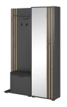Garderoba Nuvia grafit dąb artisan 132 cm z lustrem