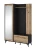 garderoba-134-cm-divero-z-lustrem-dab-evoke-czarny-grafit-bok.webp