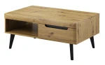 Stolik kawowy Navari dąb artisan 107 cm z czarnymi nóżkami