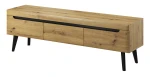 Szafka RTV Navari dąb artisan 160 cm na czarnych nóżkach