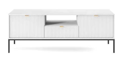 szafka-rtv-nilo-bialy-stelaz-czarny-154-cm-front.webp