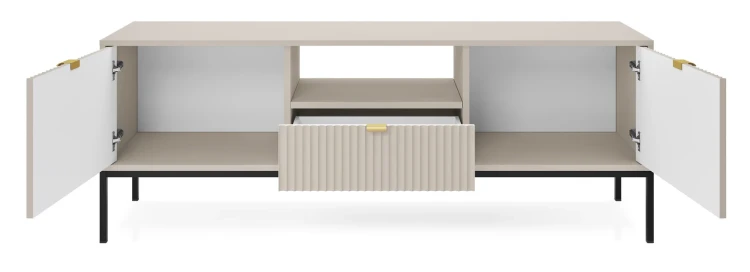 szafka-rtv-nilo-kaszmir-stelaz-czarny-154-cm-front-otwarta.webp