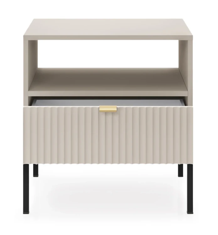 stolik-nocny-nilo-kaszmir-stelaz-czarny-54-cm-front-otwarty.webp