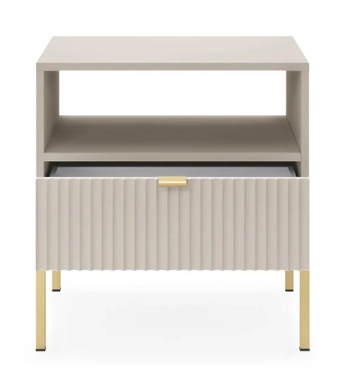 stolik-nocny-nilo-kaszmirowy-stelaz-zloty-54-cm-front-otwarty.webp