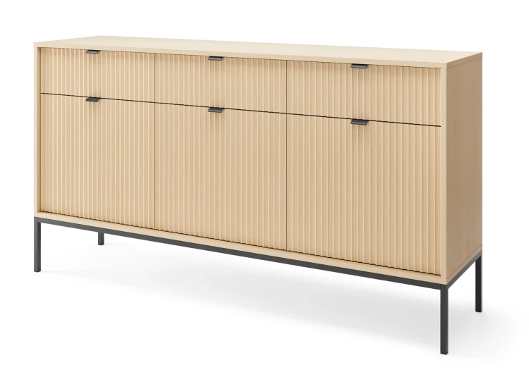 komoda-nilo-dab-vicenza-stelaz-czarny-154-cm-bok.webp