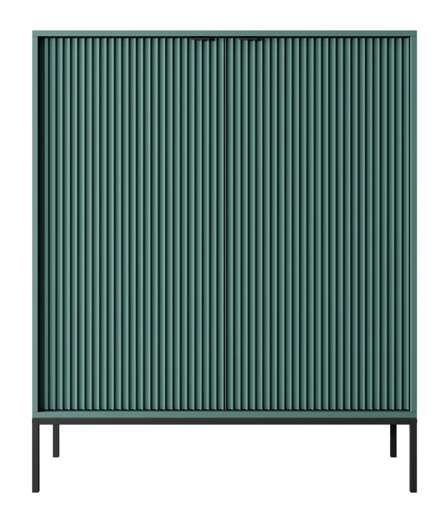komoda-nilo-zielona-stelaz-czarny-uchwyt-czarny-104-cm-front.webp