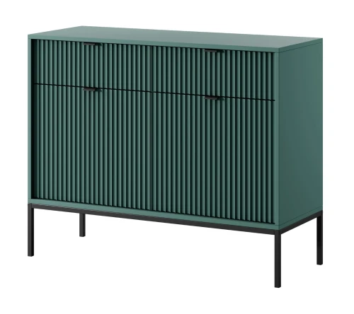 komoda-nilo-zielona-stelaz-czarny-uchwyt-czarny-104-cm-bok.webp