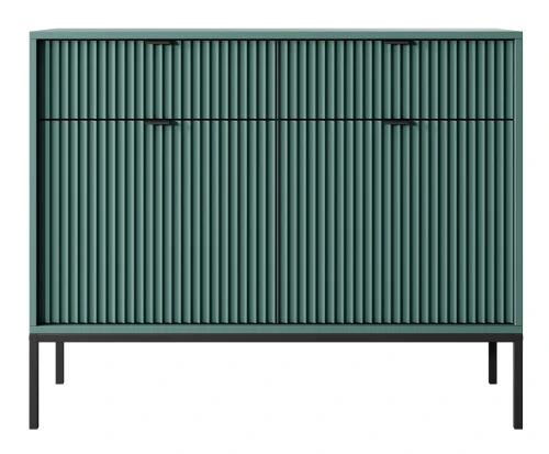 komoda-nilo-zielona-stelaz-czarny-uchwyt-czarny-104-cm-front-2.webp