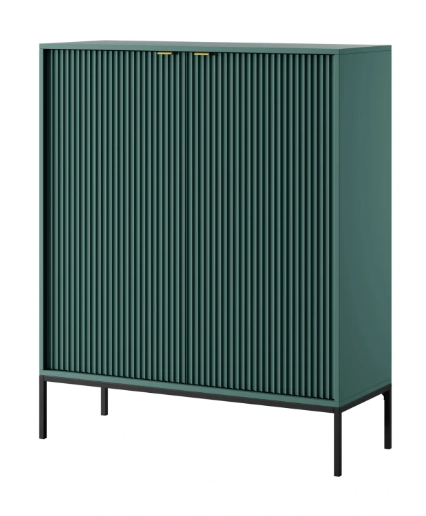 komoda-nilo-zielona-stelaz-czarny-uchwyt-zloty-104-cm-bok.webp
