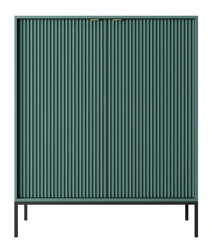 komoda-nilo-zielona-stelaz-czarny-uchwyt-zloty-104-cm-front.webp