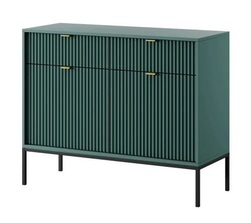 komoda-nilo-zielona-stelaz-czarny-uchwyt-zloty-104-cm-bok-2.webp
