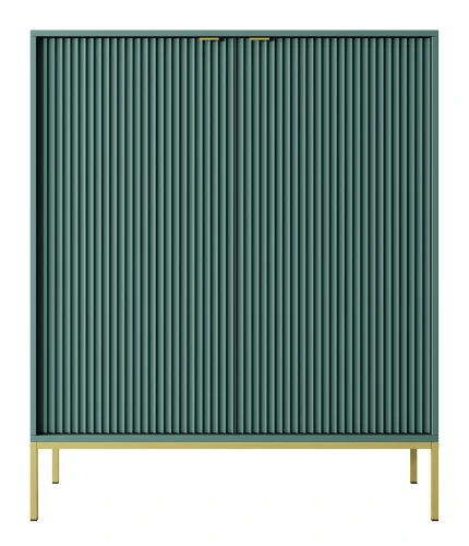 komoda-nilo-zielona-stelaz-zloty-uchwyt-zloty-104-cm-front.webp