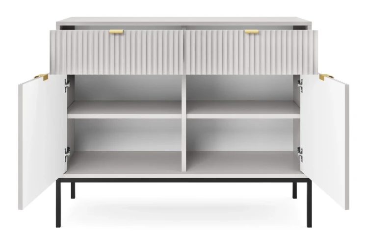 komoda-nilo-szara-stelaz-czarny-104-cm-front-otwarta-2.webp