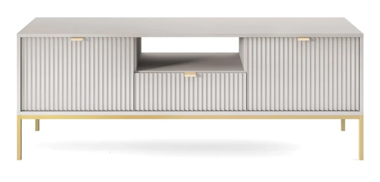 szafka-rtv-nilo-szara-stelaz-zloty-154-cm-front.webp