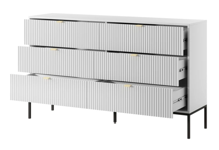 komoda-nilo-bialy-stelaz-czarny-154-cm-bok-otwarta.webp