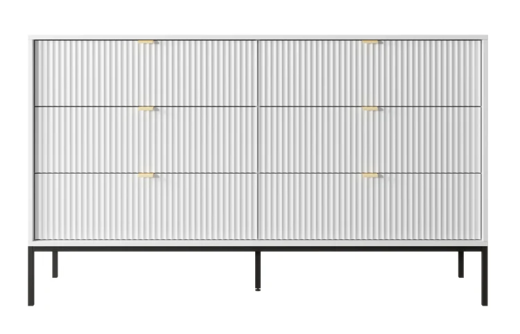 komoda-nilo-bialy-stelaz-czarny-154-cm-front-2.webp