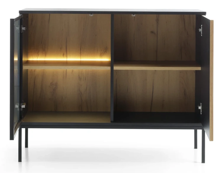 komoda-savaro-dab-wotan-czarny-104-cm-front-otwarta.webp