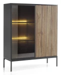 Witryna Savaro Czarna Dąb Wotan 104 cm z LED