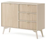 Komoda Flora beż piaskowy 106 cm jodełka scandi