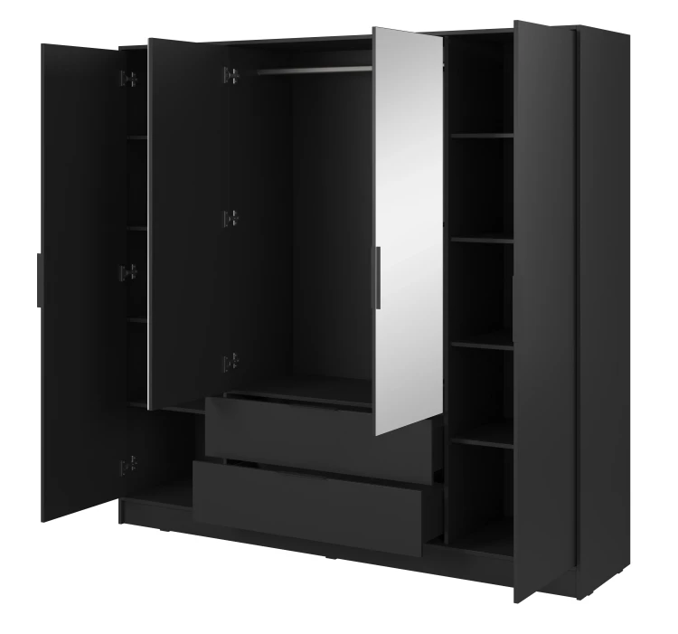 szafa-lustro-kavio-czarna-206-cm-bok-otwarta.webp