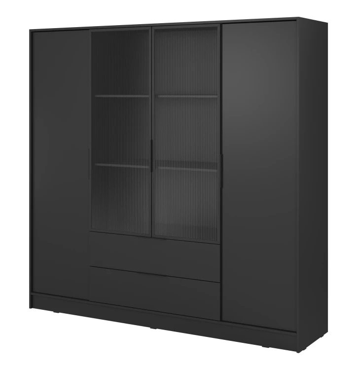szafa-srodkowe-szklo-ryflowane-polki-kavio-czarna-206-cm-bok.webp