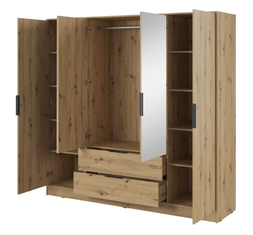 szafa-lustro-kavio-dab-artisan-206-cm-bok-otwarta.webp