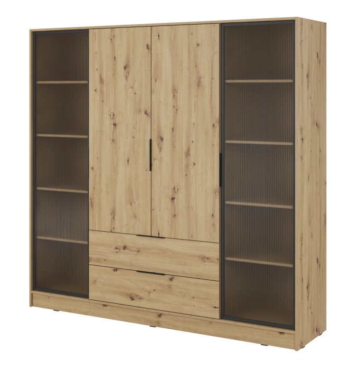szafa-przeszklone-boki-ryflowane-kavio-dab-artisan-206-cm-bok.webp