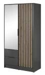 Szafa Nuvia Grafit 105 cm 2 Drzwi 2 Szuflady Lustro