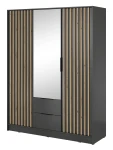 Szafa Nuvia Grafit 155 cm 3 Drzwi Lustro 2 Szuflady