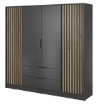 Szafa Nuvia Grafit 206 cm 4 Drzwi 2 Szuflady