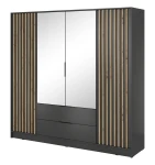 Szafa Nuvia Grafit 206 cm 4 Drzwi Lustro