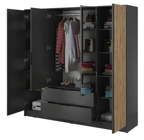 szafa-lustro-nuvia-grafit-dab-artisan-206-cm-bok-otwarta.webp