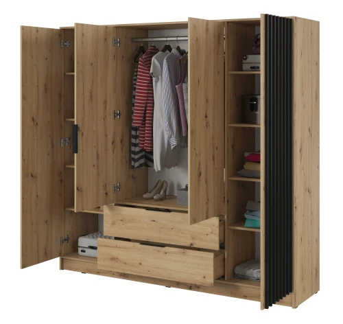 szafa-nuvia-dab-artisan-czarny-206-cm-bok-otwarta.webp