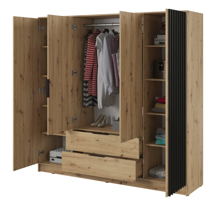 szafa-nuvia-dab-artisan-czarny-206-cm-bok-otwarta.webp