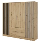 Szafa Nuvia Dąb Artisan 206 cm 4 Drzwi 2 Szuflady