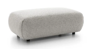 Pufa Plumo jasnoszara 113 cm o obłych kształtach  