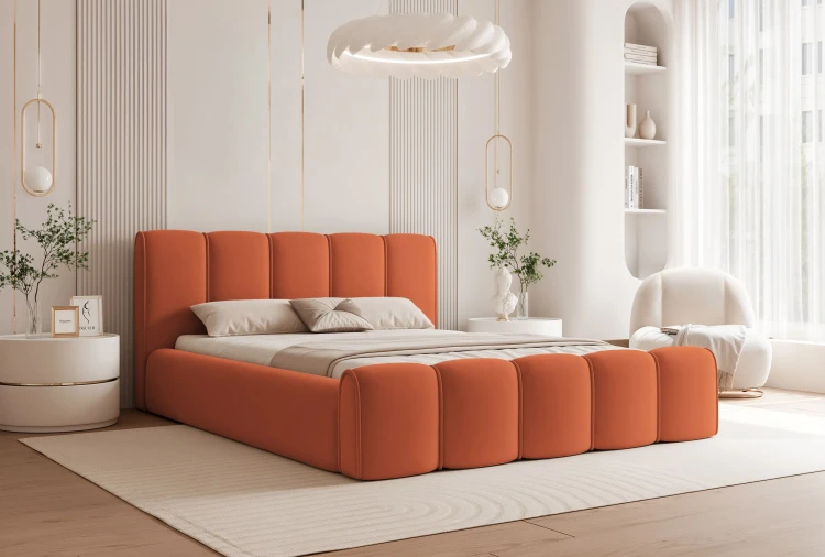 lozko-tapicerowane-livaro-dreamvelvet-202-42-pomaranczowe-aranzacja.webp